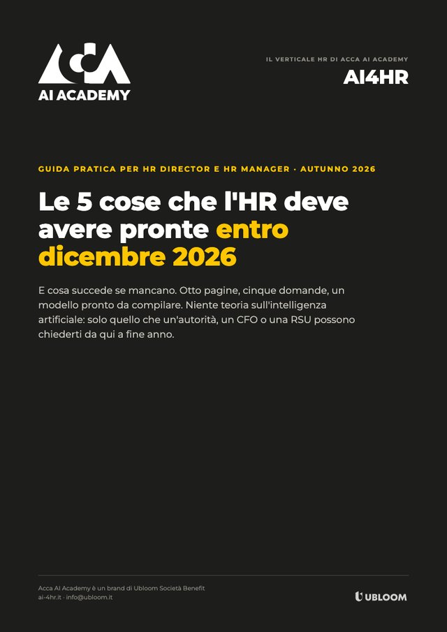 Copertina della guida Le 5 cose che l'HR deve avere pronte entro dicembre 2026